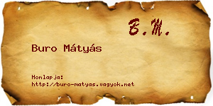 Buro Mátyás névjegykártya